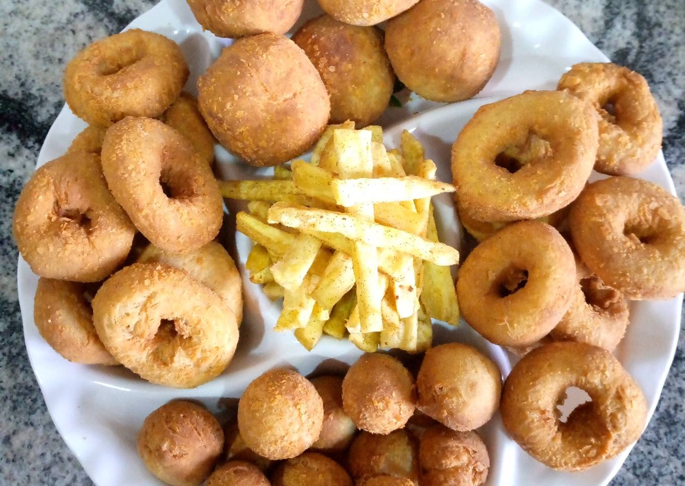 Crunchy Buns, Doughnuts, Egg rolls & Sweat Potatoes