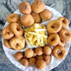 A picture of Crunchy Buns, Doughnuts, Egg rolls & Sweat Potatoes.
