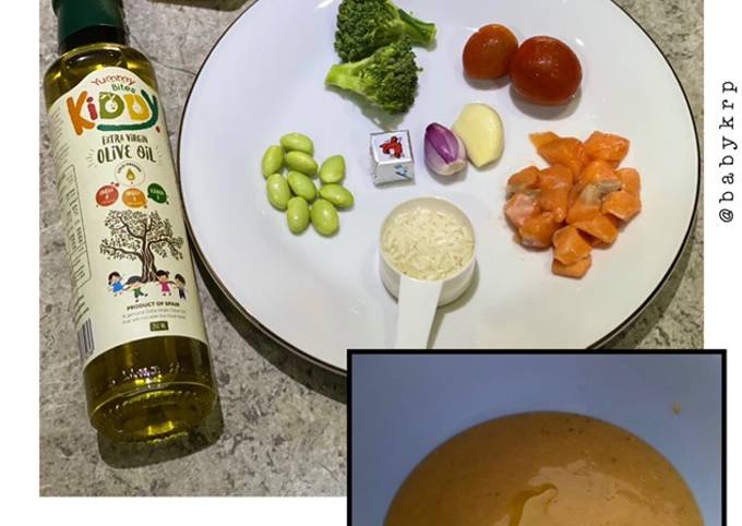 Mpasi 6 bulan: bubur ikan salmon