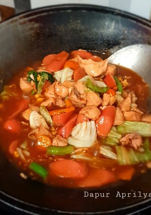 Foto resep Capcay ayam sosis