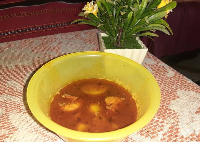 Prawn fish curry with Turnip(Shalgam)