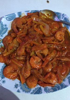 Foto resep Udang Asam Manis Pedas ala anak kost