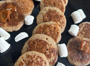 Una foto de Panqueques o hotcakes de Banana y Cacao