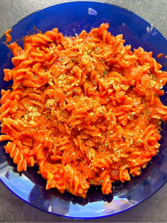Una foto de Pasta con salsa de pimiento asado