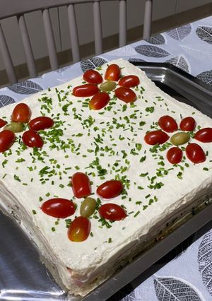 Una foto de Torta salada navideña