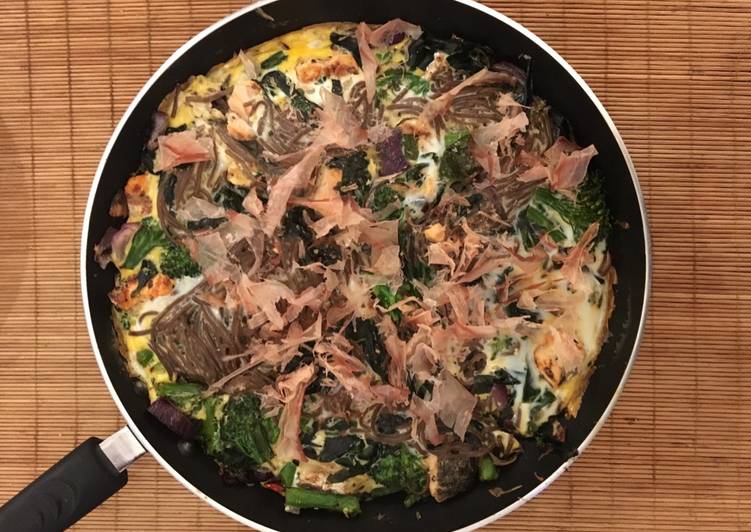 Simple Way to Make Perfect Japanese inspired salmon and soba frittata