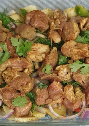 صورة لوصفة صينية لحم التكا مع البطاطس 🍢🥔