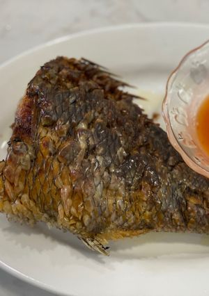 Hình của món Cá mú chiên xù.
