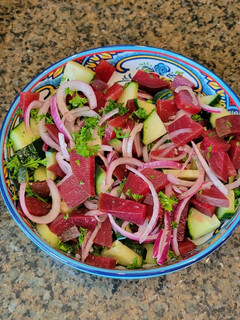 A picture of Beet & Cucumber Salad.