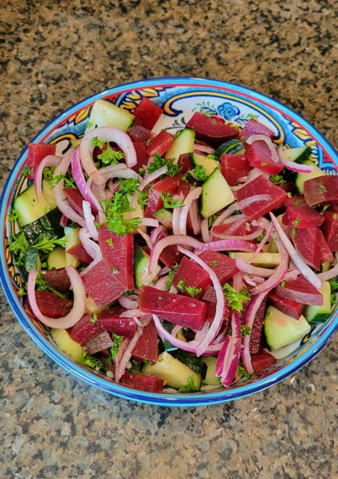 A picture of Beet & Cucumber Salad.