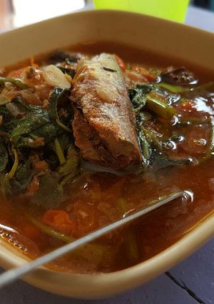 Foto resep Kangkung kuah sarden pedas