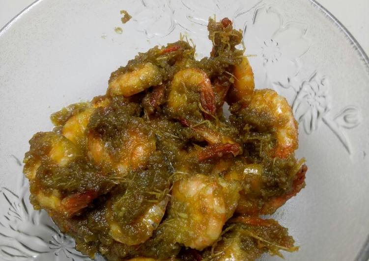 Resep Udang sambel hejo manis pedas gurih, Lezat