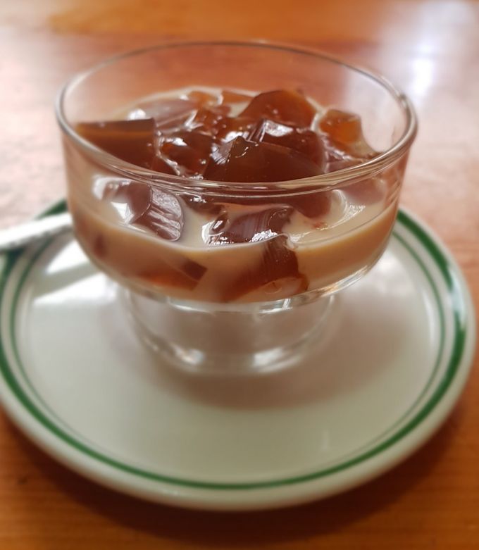 Una foto de Gelatina de café con rompope