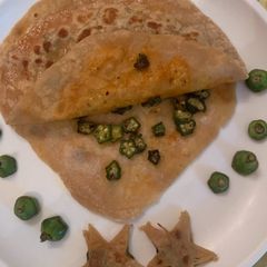 A picture of Achari lady finger paratha.