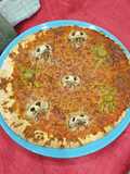 Pizza calaveras y arañas