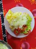 Arrollados de pollo con ensaladas varias y postre para esperar el nuevo año