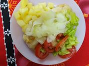 Una foto de pollo en salsa de caramelo