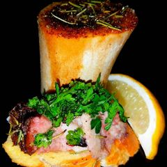 A picture of Mike's Beef Bone Marrow Appetizer.