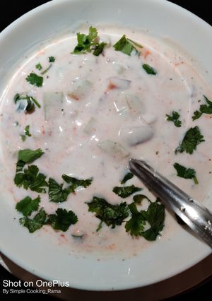 A picture of Cucumber Onion Raita.