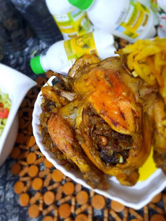 عکسی از دستور مرغ شکم پر