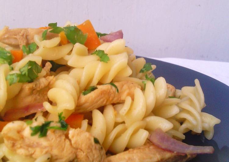 Soy marinated Fried Chicken Pasta