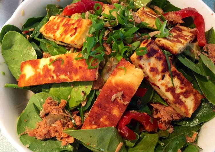 Easiest Way to Make Homemade Chilli Halloumi and Tuna Salad