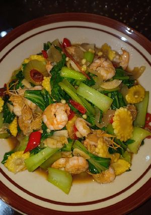 Foto resep Tumis sawi udang