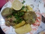 بطاطا بالجلبانة (بالبازيلا) والقرنون