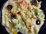 Cheesy nd Creamy white sauce penne pasta