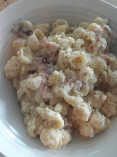 Una foto de Pasta con Ricotta y bacon