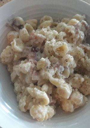 Una foto de Pasta con Ricotta y bacon