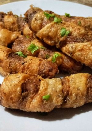 A picture of Spiral potato samosa.
