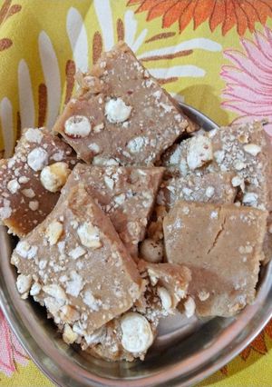 A picture of Singhara burfi.