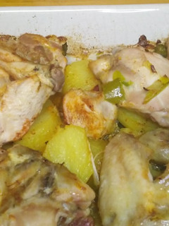 Una foto de Pollo al horno con mix de verduras