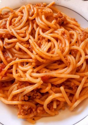 A picture of Peri peri spaghetti (Arrabbiata sauce).