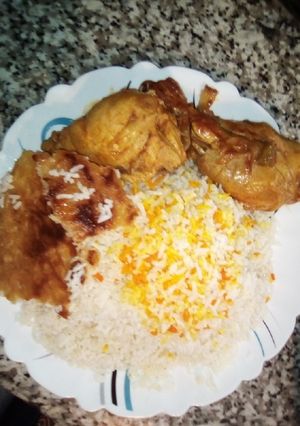 عکسی از دستور برنج و مرغ خودم پز 😋