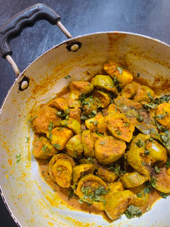 A picture of Potala Aloo kasha(Pointed gourd and potato with Indian spices).