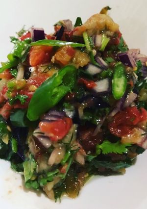 A picture of Mangal salad (fire roasted vegetable salad).