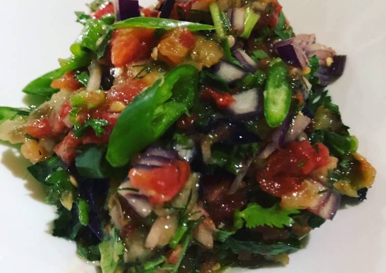 Recipe of Quick Mangal salad (fire roasted vegetable salad)