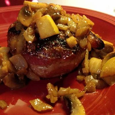 Apple Mushroom topped Sirloin Recipe by Scain - CookpadAdd CooksnapShare-image