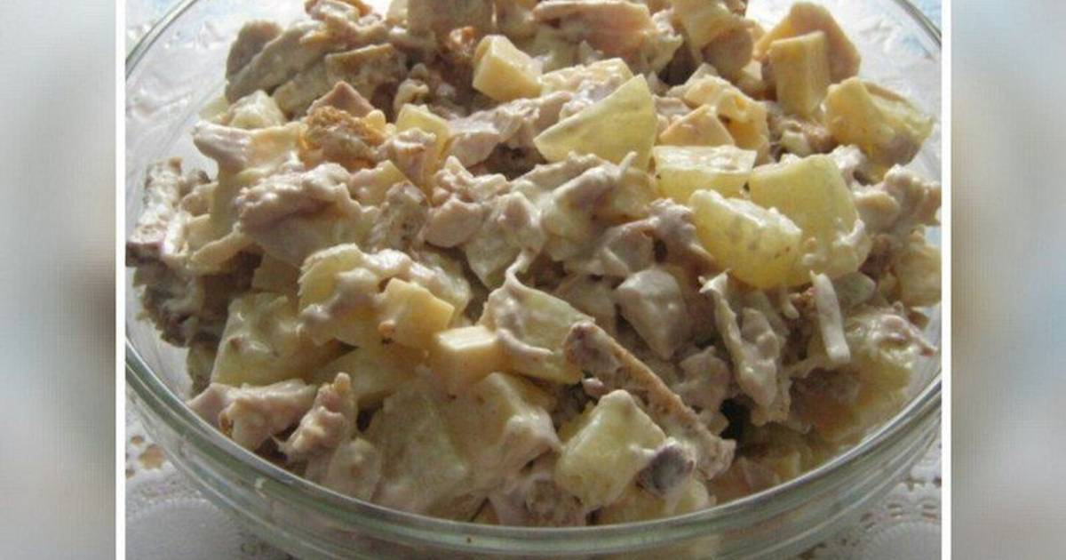 Салат с курицей и ананасами от нонны гришаевой