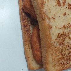 Beans cake in French toast bread A picture of Beans cake in French toast bread.