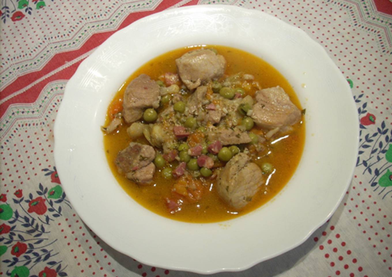 Menestra con carne de pavo, cerdo o ternera