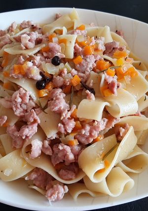 Una foto de Pasta con ragú blanco de chorizo