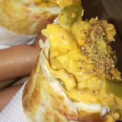 A picture of Bread stuff cone pizza.