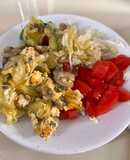 ZAPALLITOS con champiñones, Almendras y ensalada (rápido y fácil)