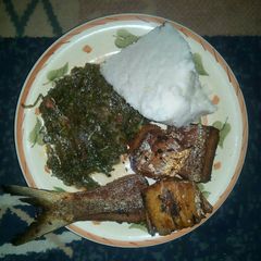 A picture of UGALI, MCHICHA, and MARINATED FISH.