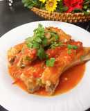 Sườn nướng sốt cà chua,bơ.