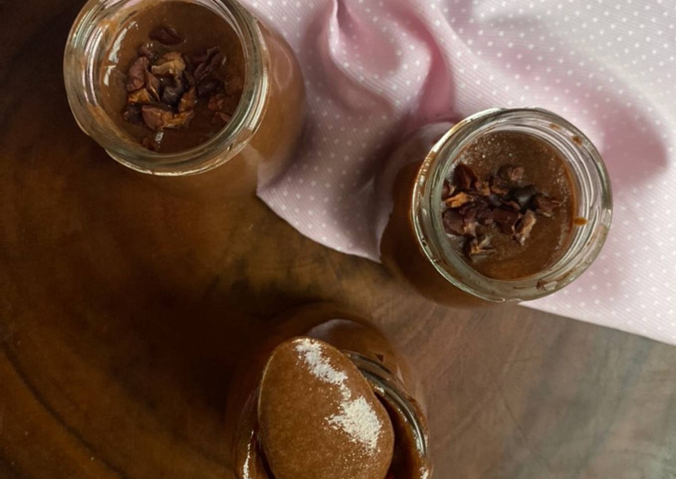 Natilla de chocolate sin azúcar, sin lácteos y sin grasas