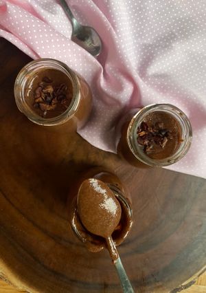 Una foto de Natilla de chocolate sin azúcar, sin lácteos y sin grasas